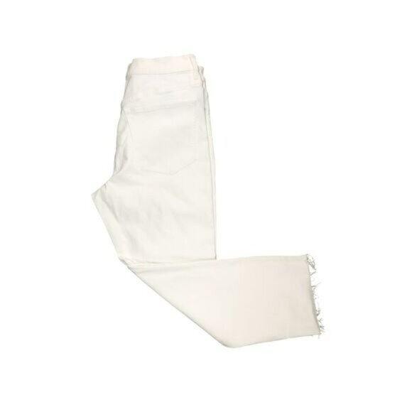 Madewell Womens 90s Straight Crop Jeans High Rise sz 31 White Raw Hem Denim - Picture 4 of 9